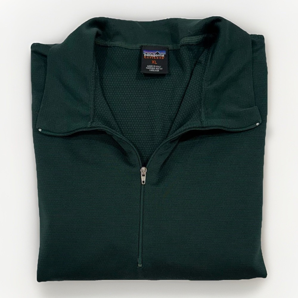 Vtg Patagonia Sweatshirt Mens XL Capilene 1/4 Zip Thermal Base Layer Made In USA